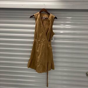 Nine West Tan Wrap Mini Dress